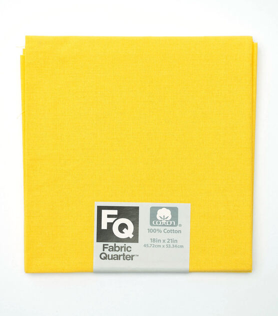 Yellow 1 Piece Cotton Fabric Quarter