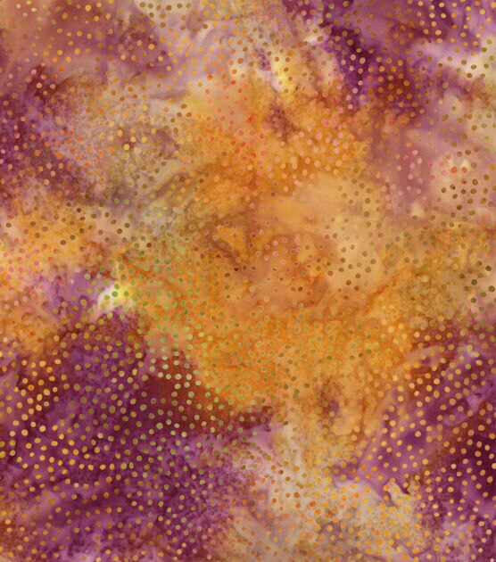 Allover Dots Orange Purple Batik Cotton Fabric
