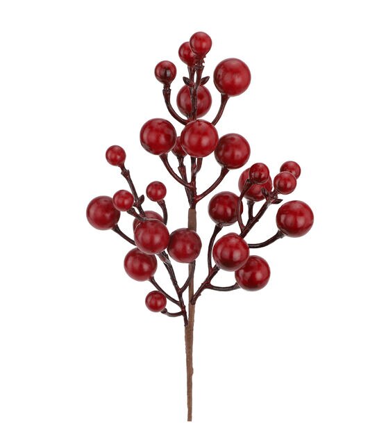 Red Artificial Berry Stems 8 Inch Christmas Holly Berry Branches Red Berry  Stems For Berry Floral H