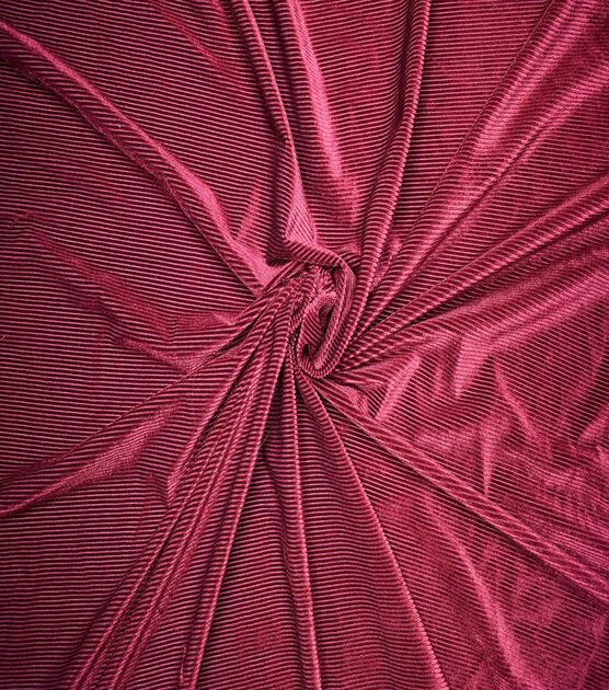 Stretch Rib Knit Velvet Tawny Port Fabric