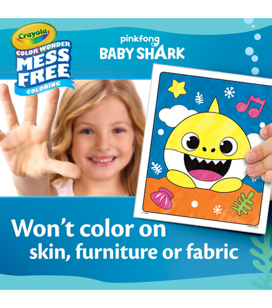Crayola 23ct Color Wonder Baby Shark Mess Free Coloring Kit, , hi-res, image 7