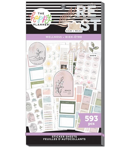 593pc Nature of Wellness Happy Planner Sticker Pack