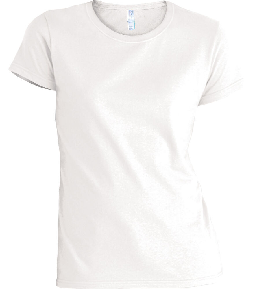Gildan Missy Crew Neck T-Shirt, White, swatch