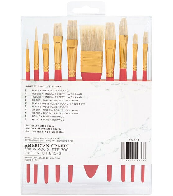 ArtSecret High Grade 2288 24/Set Oil Acrylic Painting Brushes Series Hog  Bristle Metal Ferrule Wood Rod Painter Art Supplies