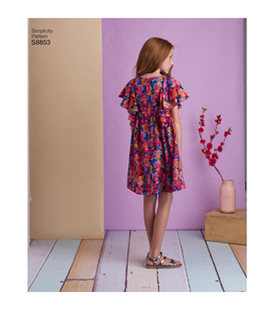 Simplicity S8853 Size 3 to 14 Children's & Girls' Dress Sewing Pattern, , hi-res, image 2