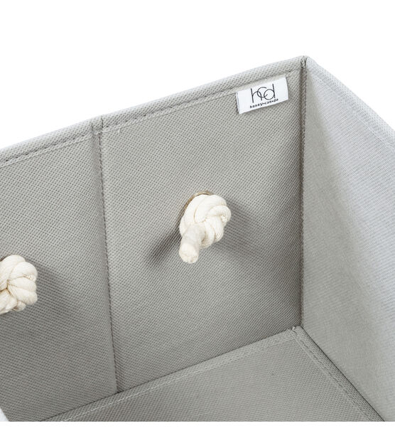 Honey Can Do 14.5" Heather Gray Fabric Storage Bins With Handles 3pk, , hi-res, image 10