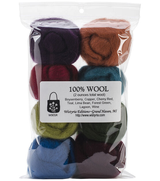 Wistyria Editions .25oz Needle Felting Roving Wool 8ct, , hi-res, image 1