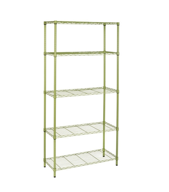 Honey Can Do 36" x 72" Olive 5 Tier Adjustable Shelving Unit 200lbs, , hi-res, image 2