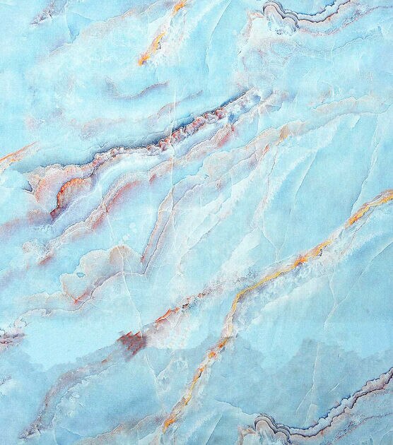Crystal Marbling Blue Cotton Canvas Fabric