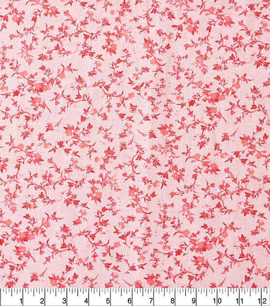 Pink Floral on White Quilt Cotton Fabric by Keepsake Calico, , hi-res, image 2