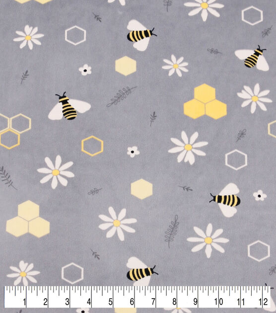Geometric Bees Nursery Soft & Minky Fabric by Lil' POP!, , hi-res, image 3