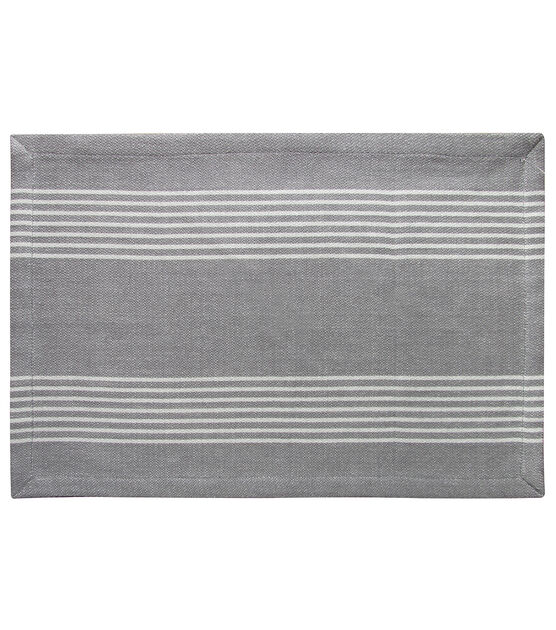 13" x 19" Dark Gray Stripe Placemat by Hudson 43