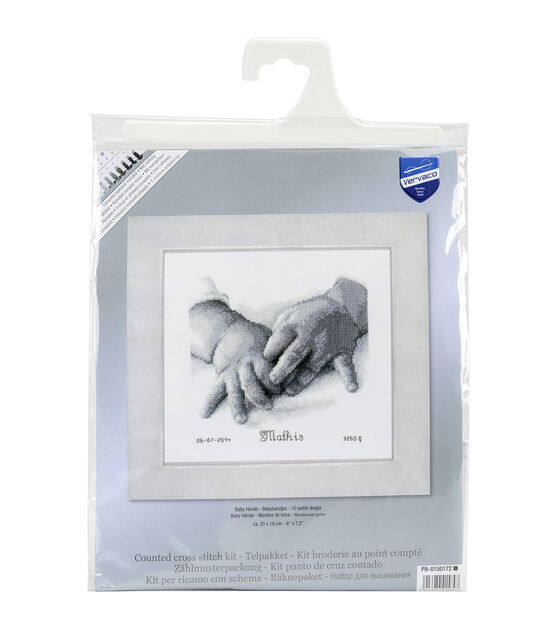 Vervaco 7" x 8" Baby Hands Counted Cross Stitch Kit