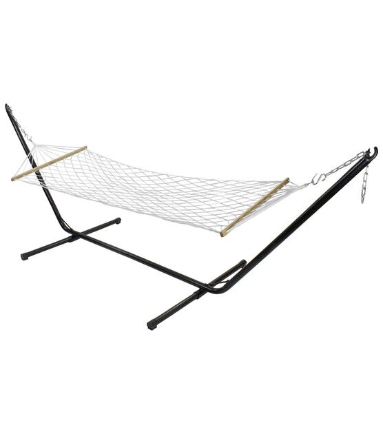 Northlight 78" White Lattice Macramé Rope Hammock