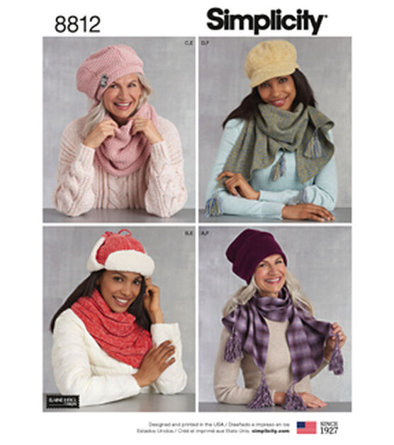 Simplicity S8812 Misses Cold Weather Accessories Sewing Pattern