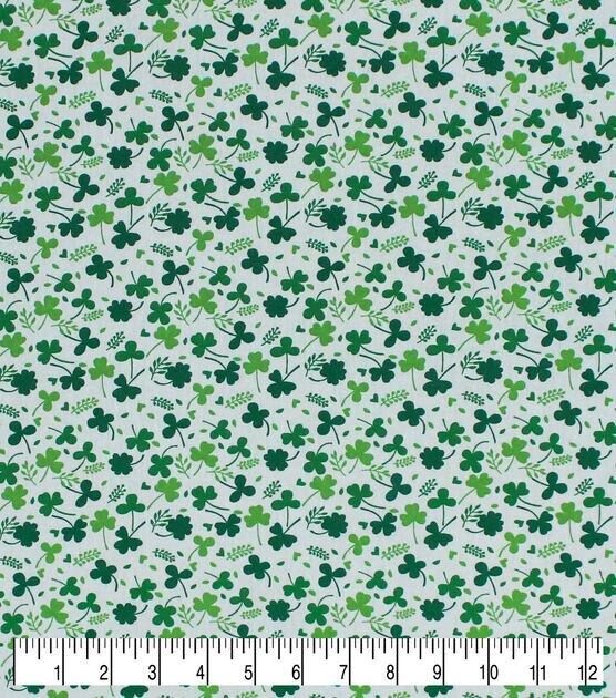Small Shamrocks Tossed St. Patrick's Day Cotton Fabric, , hi-res, image 3