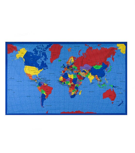 Fabric Traditions Novelty Cotton Fabric World Map Panel