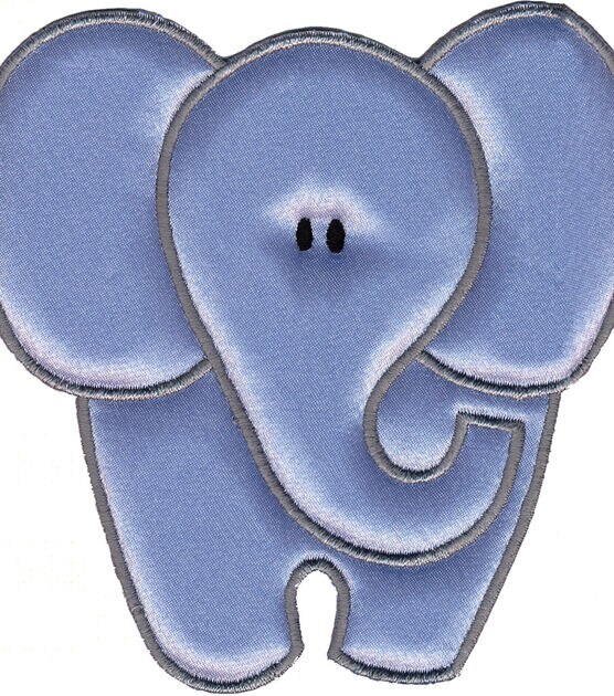 Wrights Especially Baby Iron On Appliques gray Elephant 4"X4" 1 Pkg