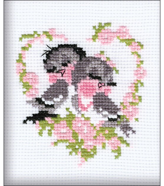 RIOLIS 5" x 6" First Love Create It Yourself Counted Cross Stitch Kit, , hi-res, image 2
