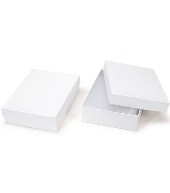 White jewelry gift box jewelry packaging carton jewelry storage box ring  necklace box rectangular sponge lined carton