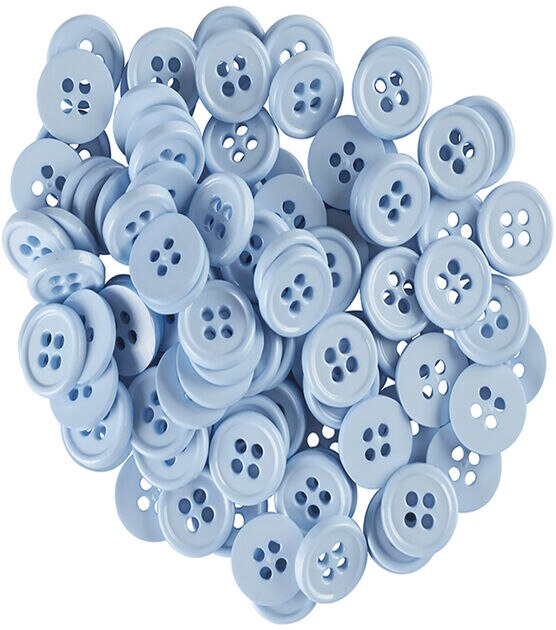 My Favorite Colors 1/2" Light Blue Round 4 Hole Buttons 100pk, , hi-res, image 2