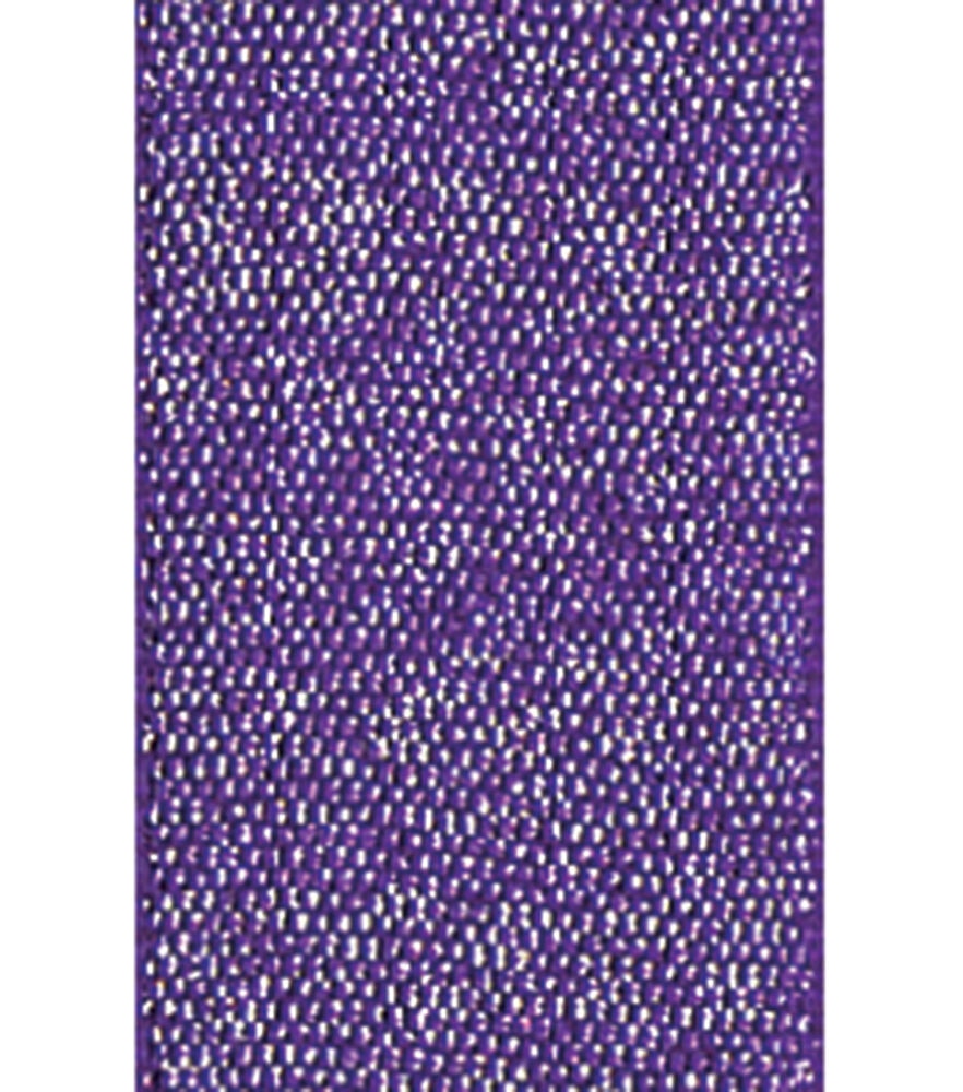 Offray 5/8" x 9' Luxe Metallic Woven Wired Edge Ribbon, Purple, swatch