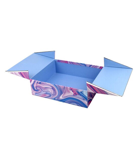 9.5" Purple Marble Rectangle Box With Double Door Lid & Metallic Trim, , hi-res, image 2