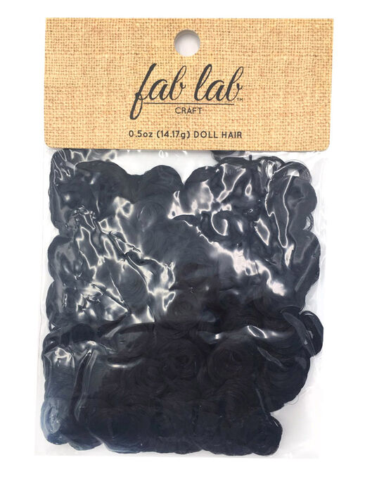 Fab Lab 0.5oz Black Curly Doll Hair Kit