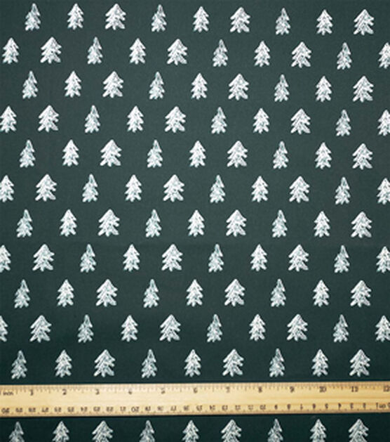 Raised Texture Trees on Green Christmas Cotton Fabric, , hi-res, image 2