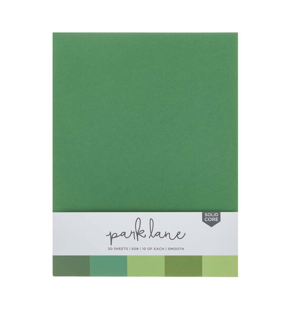 50 Sheet 8.5" x 11" Green Solid Core Cardstock Paper Pack by Park Lane