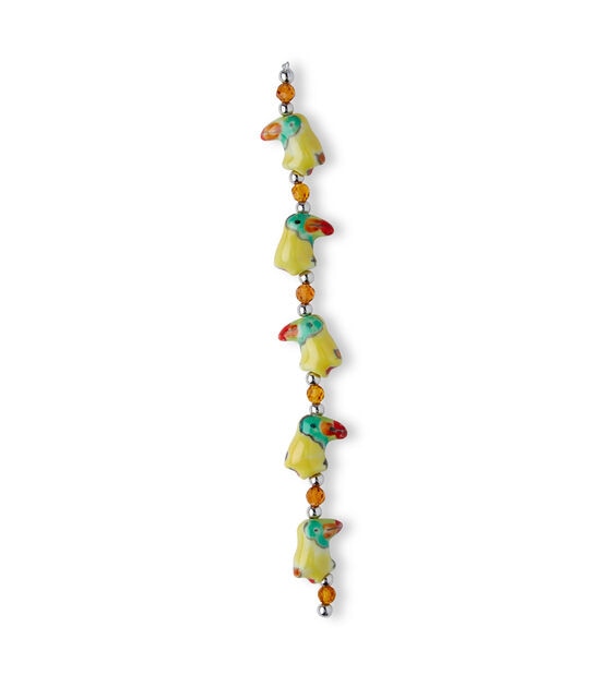 7" Ceramic Toucan Bird Strung Beads by hildie & jo