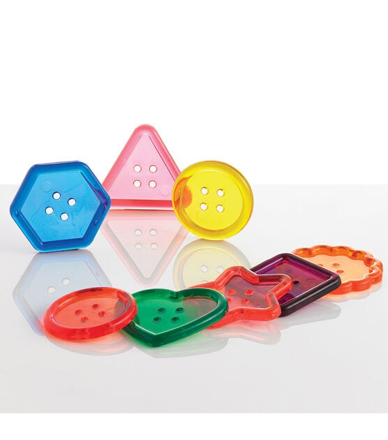 Edx Education 60ct Multicolor Transparent Large Buttons in Mini Jar, , hi-res, image 3
