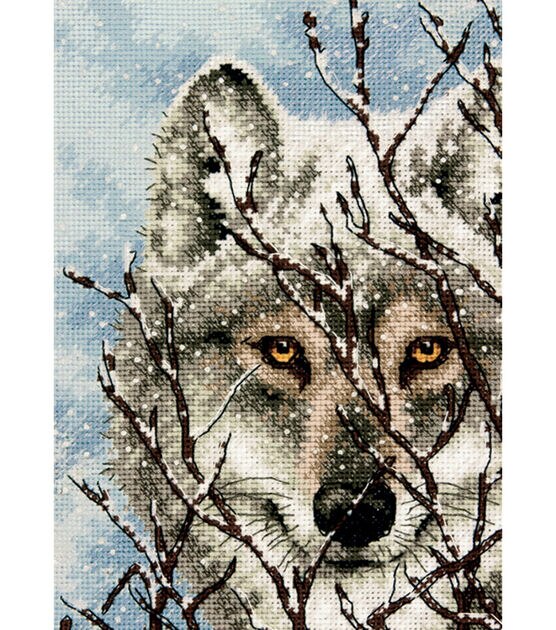 Dimensions 5" x 7" Wolf Counted Cross Stitch Kit, , hi-res, image 2