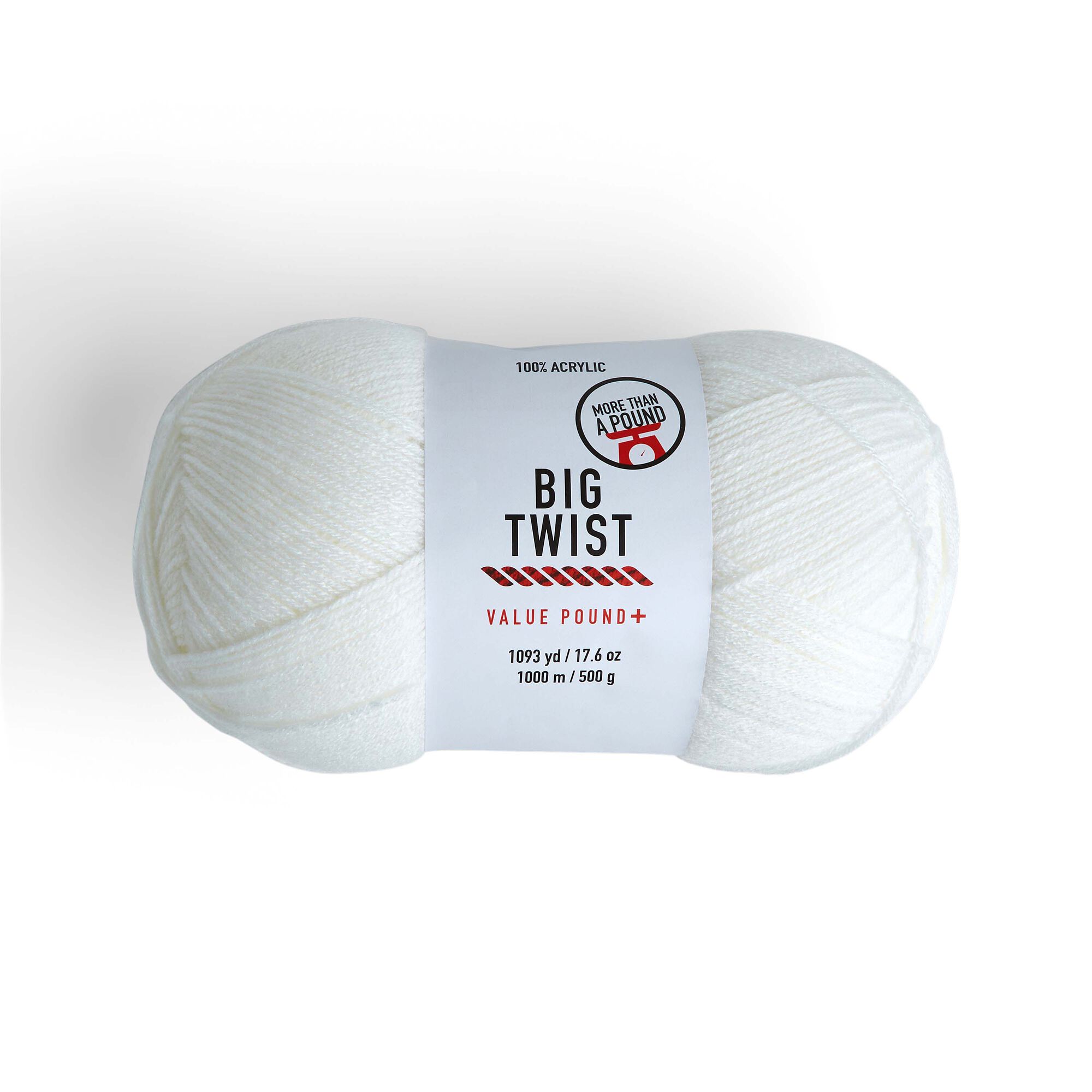 Big Twist Medium Weight Acrylic Value Pound Plus Yarn - White - Big Twist Yarn - Yarn & Needlecrafts