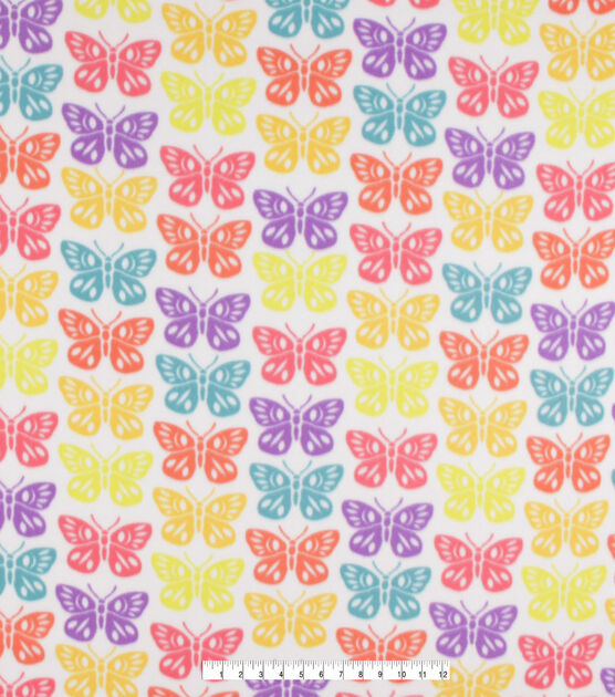 Multi Butterfly Lines Blizzard Fleece Fabric, , hi-res, image 4