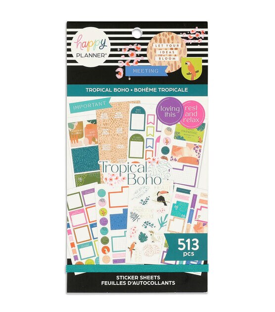 513pc Tropical Boho Happy Planner Sticker Pack