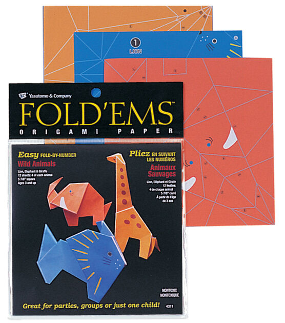 Yasutomo Fold 'ems Origami African Animals Paper Project Pack 5-7/8"