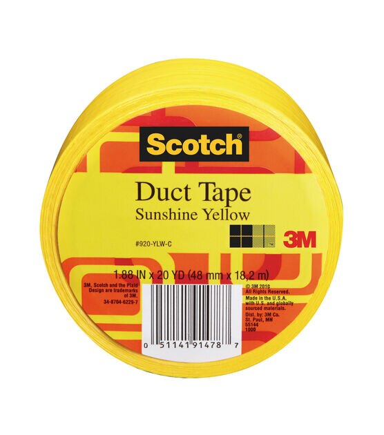 3M Scotch Colored Duct Tape, 1.88 x 20 yds., Red