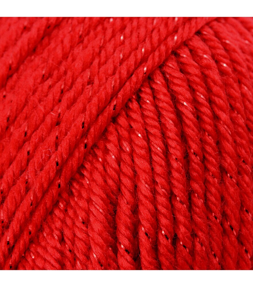 Caron Simply Soft Party 164yds Worsted Acrylic Yarn, Red, swatch, image 5