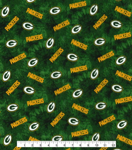 Fabric Traditions Green Bay Packers Flannel Fabric 42" Tie Dye