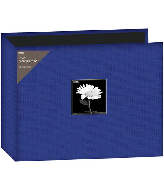 Pioneer Photo Albums 12x12 Fabric Frame 3-Ring Binder Scrapbook, Black 