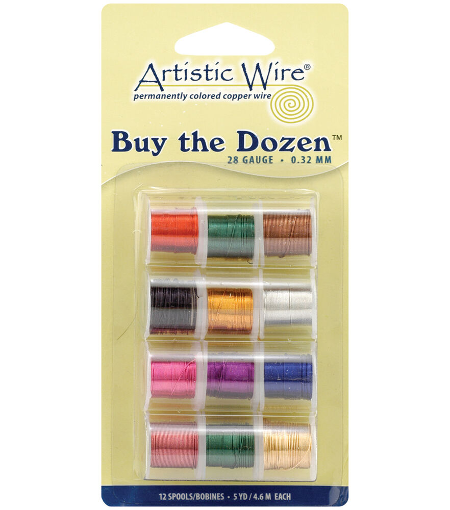 Artistic Wire Buy the Dozen Permanent Colored Wire 12PK Assorted, 28 Gauge, swatch