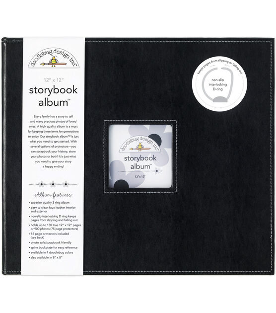 Doodlebug 12in x 12in Storybook D-ring Album - Beetle Black