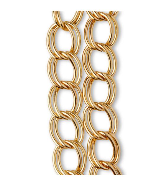 21" Lacquered Brass Metal Link Chain Strand by hildie & jo, , hi-res, image 3