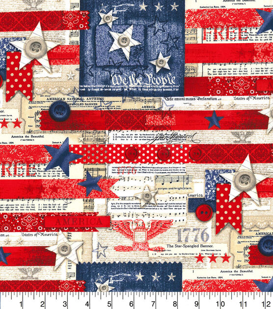 Fabric Traditions Heart of America Patriotic Cotton Fabric