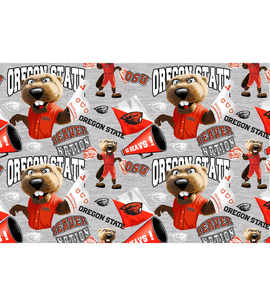 Oregon State University Beavers Cotton Fabric Collegiate Mascot