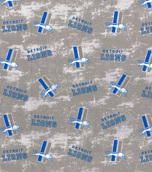 NFL DETROIT LIONS Throwback Print Football 100% Cotton Fabric Licensed  Material Crafts, Quilts, Home Decor 