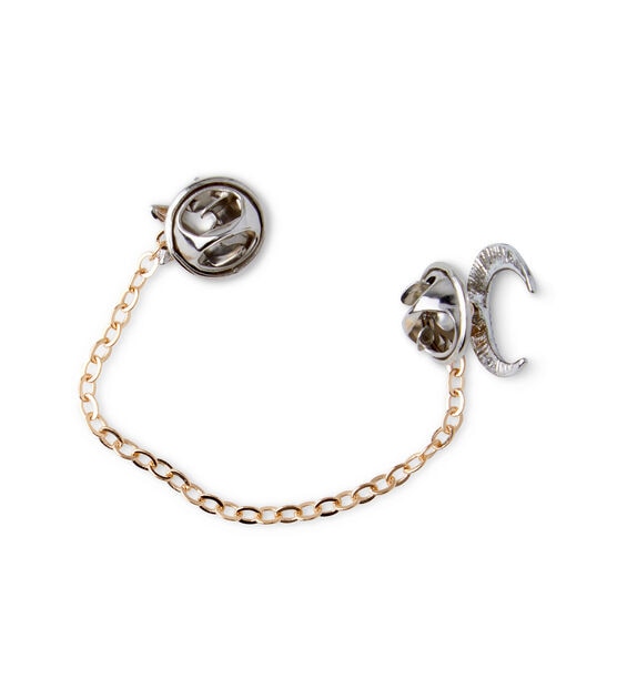 Dual Pin Star & Moon With Chain Connector by hildie & jo, , hi-res, image 3