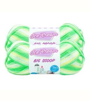 Lion Brand Ice Cream Big Scoop Mint Yarn 10 Oz Skein Light 3