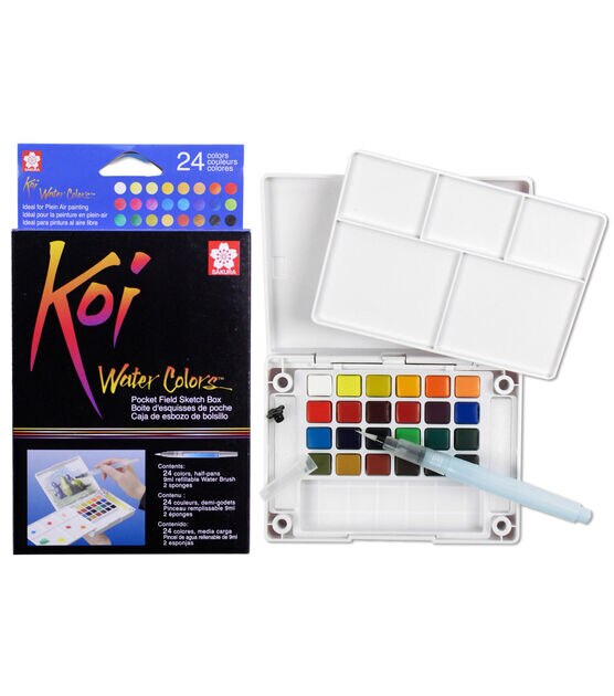 Koi Watercolor Pocket Field Sketch Box 24 Colors Assorted Colors, , hi-res, image 2